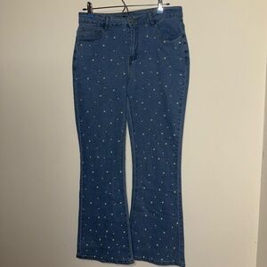 Blue Polka Dot Women's Jeans